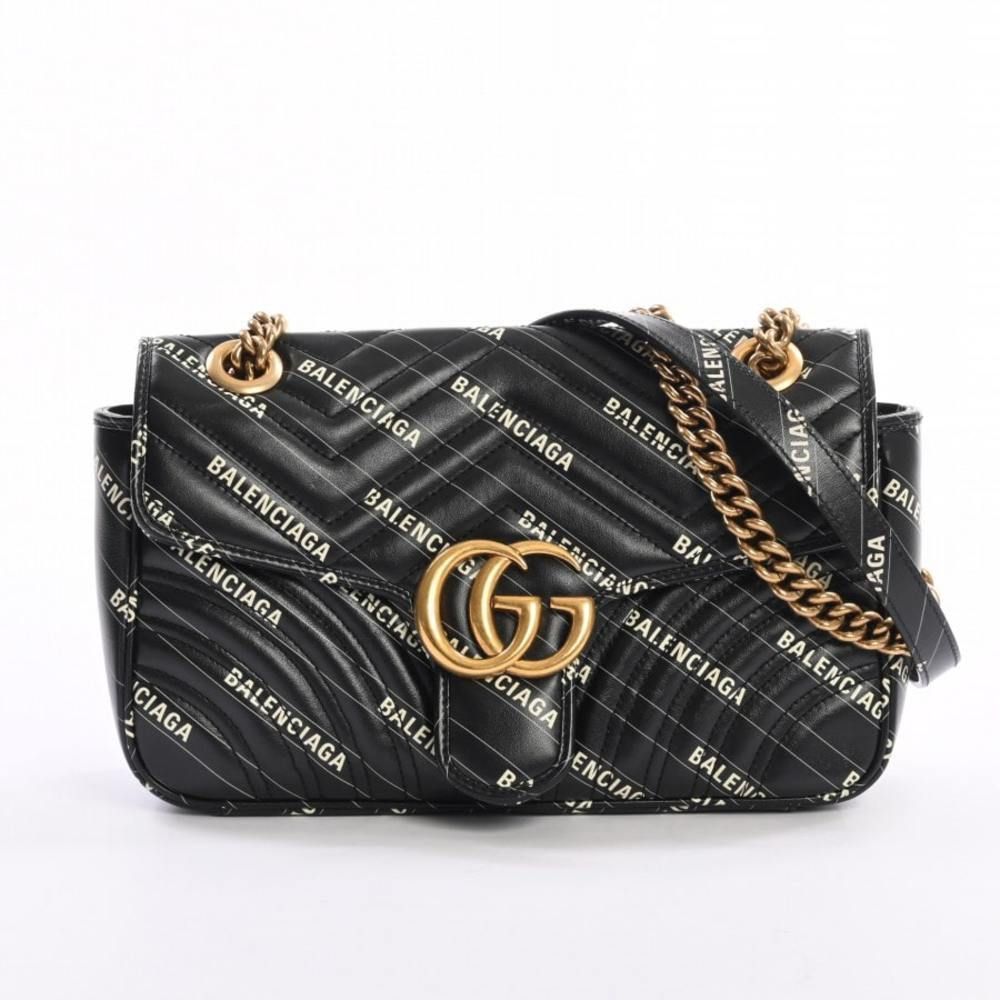 Gucci Chain Shoulder Bag Calf Black